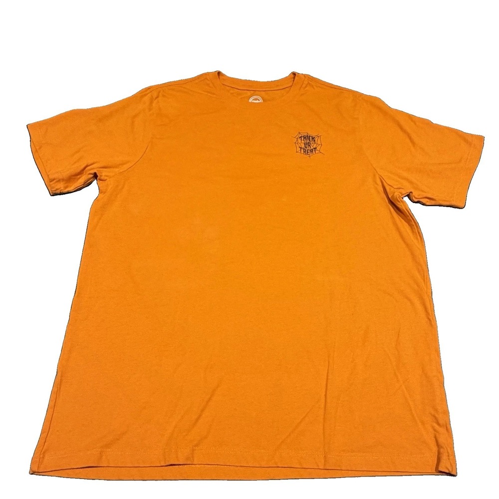Wonder Nation Boys YXL 14-16 Husky Halloween T-Shirt Orange Spider Web Graphic